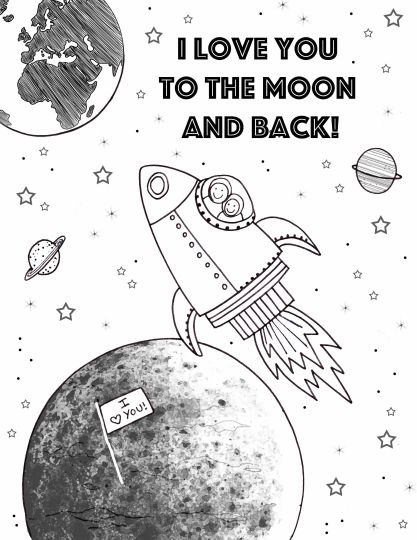 I Love You To The Moon And Back Coloring Pages - Part 2